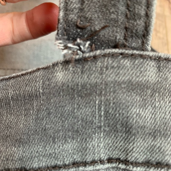 Free People Black Grey Wash Overalls 28 denim mineral slim fit stretchy adjust - Picture 5 of 6